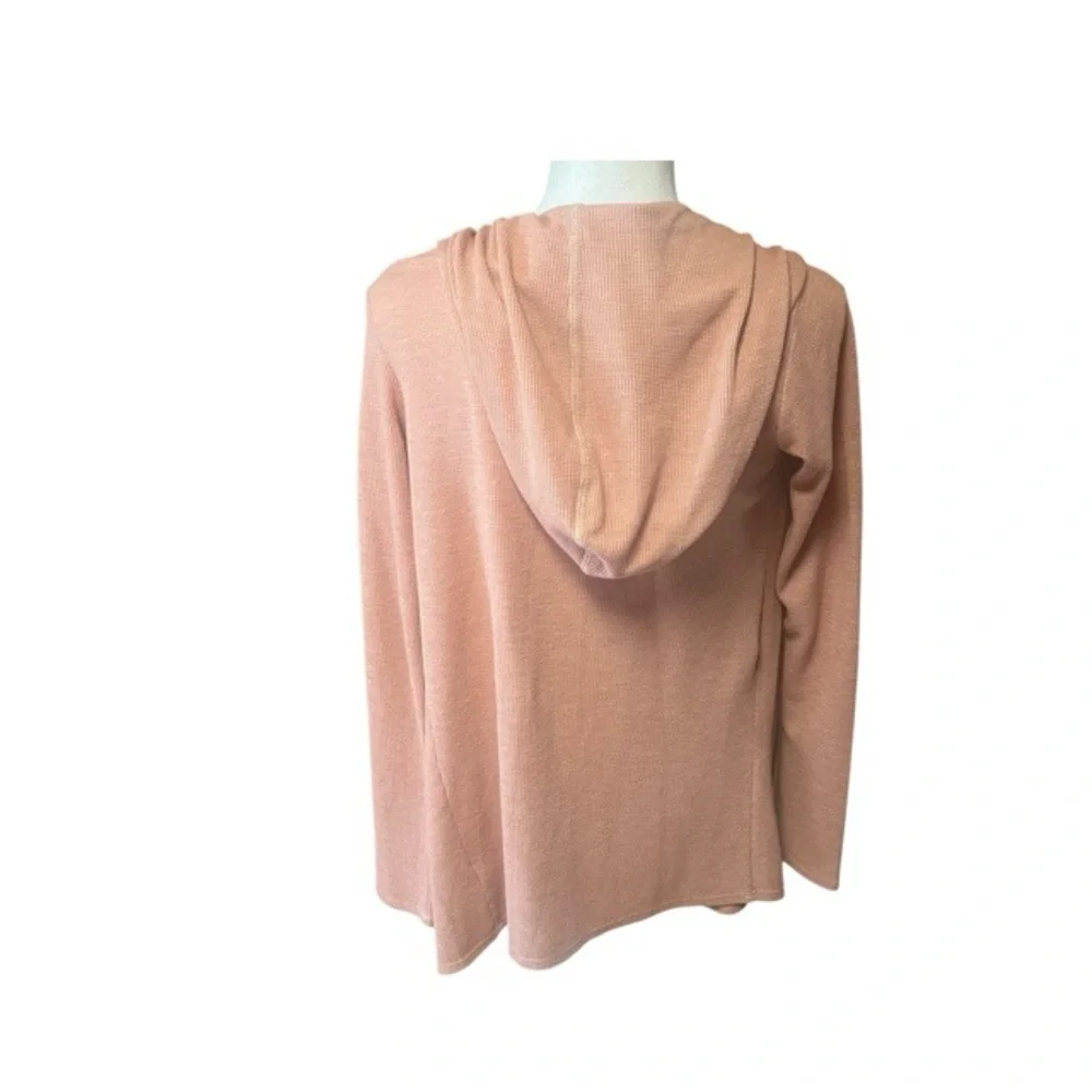 Logo Lori Goldstein Knit Draped Front‎ Hooded Cardigan Sweater - Picture 3 of 5